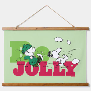 Erdnüsse Linus & Snoopy Be Jolly Wandteppich Mit Holzrahmen