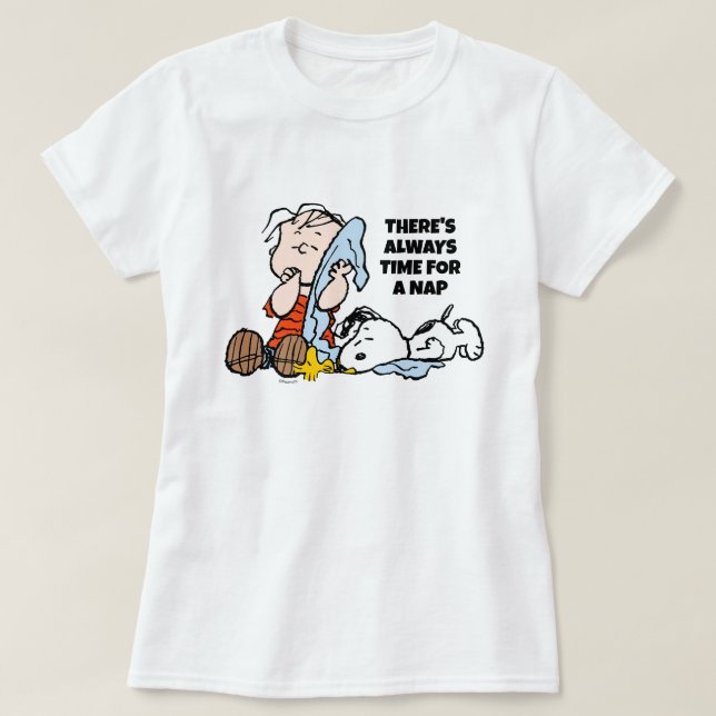 Erdnüsse | Linus, Snoopy und Holz T-Shirt (Design vorne)