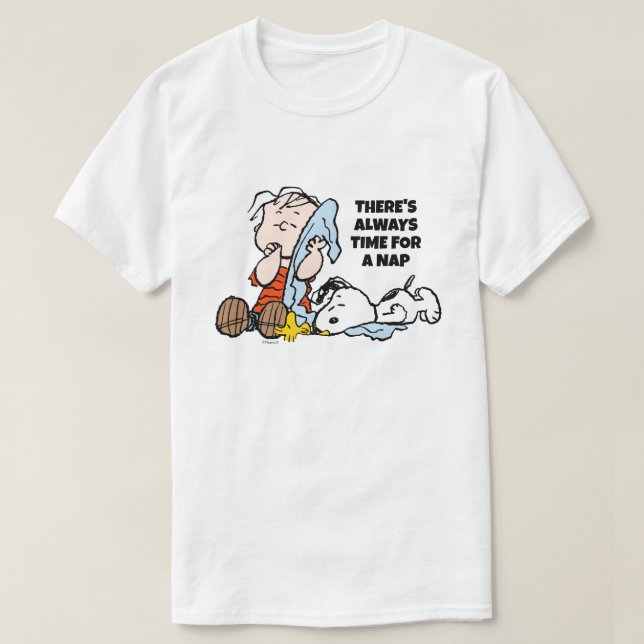 Erdnüsse | Linus, Snoopy und Holzschnitzerei T-Shirt (Design vorne)
