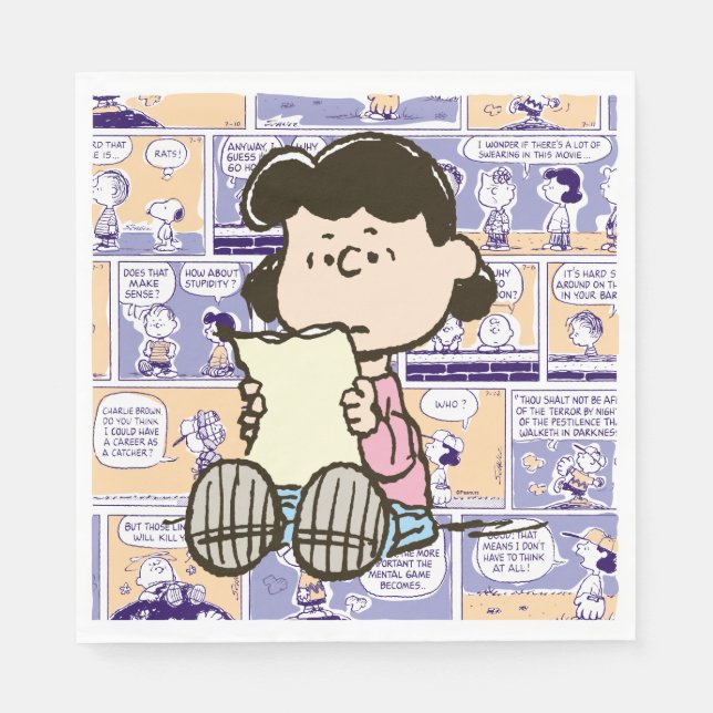 Erdnüsse | Lucy Comic Pattern Serviette (Vorderseite)