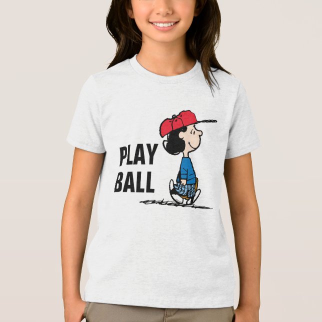 Erdnüsse | Lucy Playing Baseball Tri-Blend Shirt (Vorderseite)