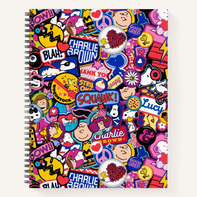 Erdnüsse | Mixtape Patch Pattern Notizbuch (Vorderseite)