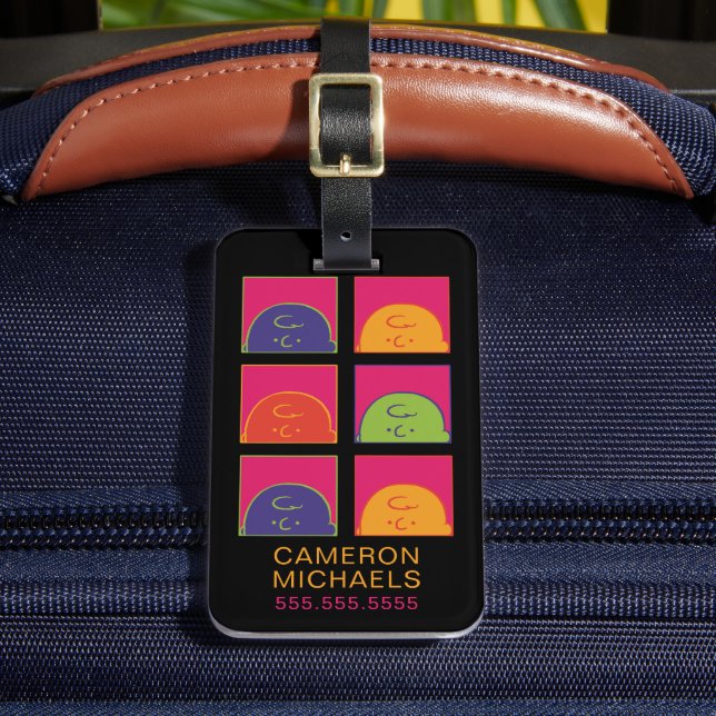 Erdnüsse | Moderne Pop Art ist Charlie Brown Gepäckanhänger (Vorderseite Insitu 2)