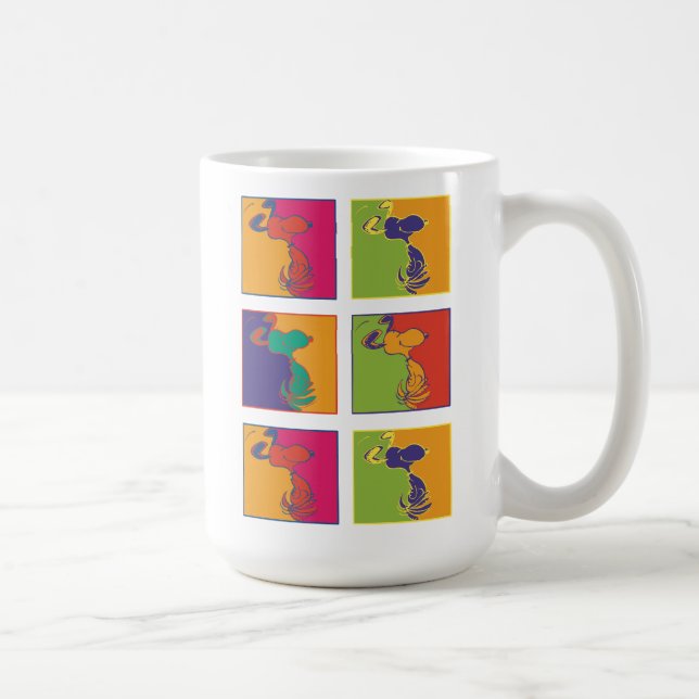 Erdnüsse | Moderner Pop Art Snoopy Kaffeetasse (Rechts)