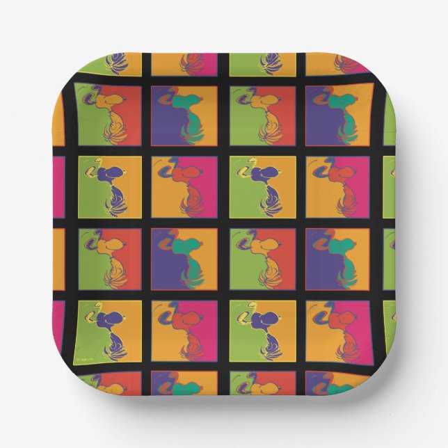 Erdnüsse | Moderner Pop Art Snoopy Pappteller (Vorderseite)