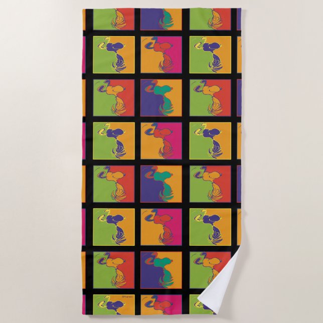 Erdnüsse | Moderner Pop Art Snoopy Strandtuch (Vorderseite)