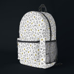 Erdnüsse | Muster für Snoopy & Woodstock B&W-Blume Bedruckter Rucksack<br><div class="desc">Karo dieses lustige Design aus Erdnüssen mit Snoopy und Woodstock.</div>