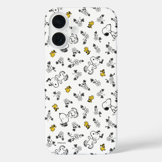 Erdnüsse | Muster für Snoopy & Woodstock B&W-Blume Case-Mate iPhone Hülle (Rückseite)