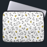 Erdnüsse | Muster für Snoopy & Woodstock B&W-Blume Laptopschutzhülle<br><div class="desc">Karo dieses lustige Design aus Erdnüssen mit Snoopy und Woodstock.</div>
