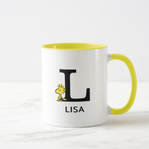 Erdnüsse Name des Holzbestands und Monogramm L Tasse