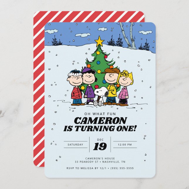 Erdnüsse | Oh, was für ein Spaß es ist, eins zu se Einladung (Vorne/Hinten)