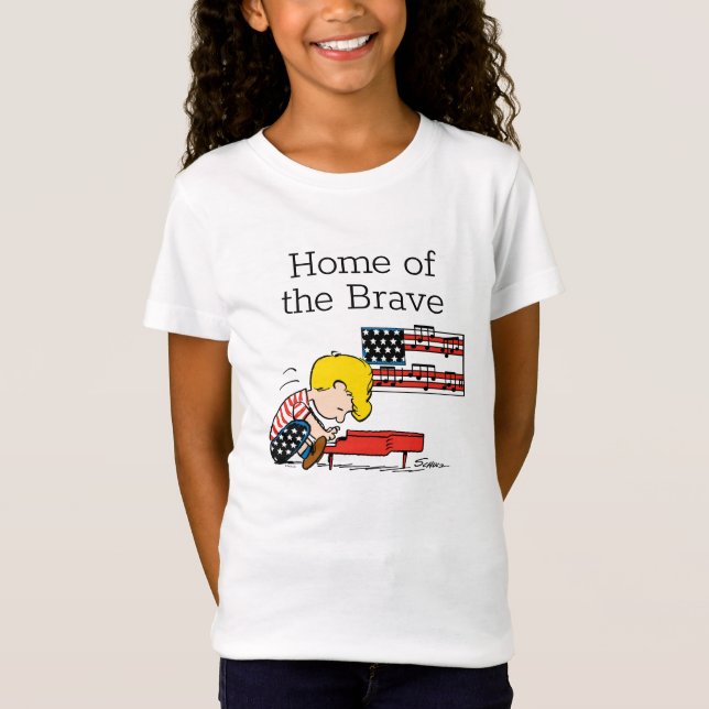 Erdnüsse | Patriotic Schroeder & Sein Piano T-Shirt (Vorderseite)