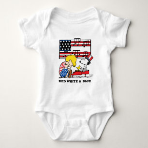 Erdnüsse Patriotic Schroeder, Woodstock & Snoopy Baby Strampler