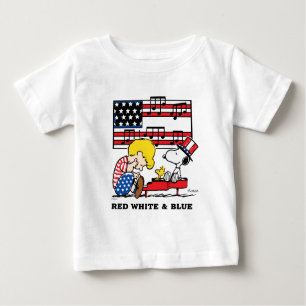 Erdnüsse Patriotic Schroeder, Woodstock & Snoopy Baby T-shirt