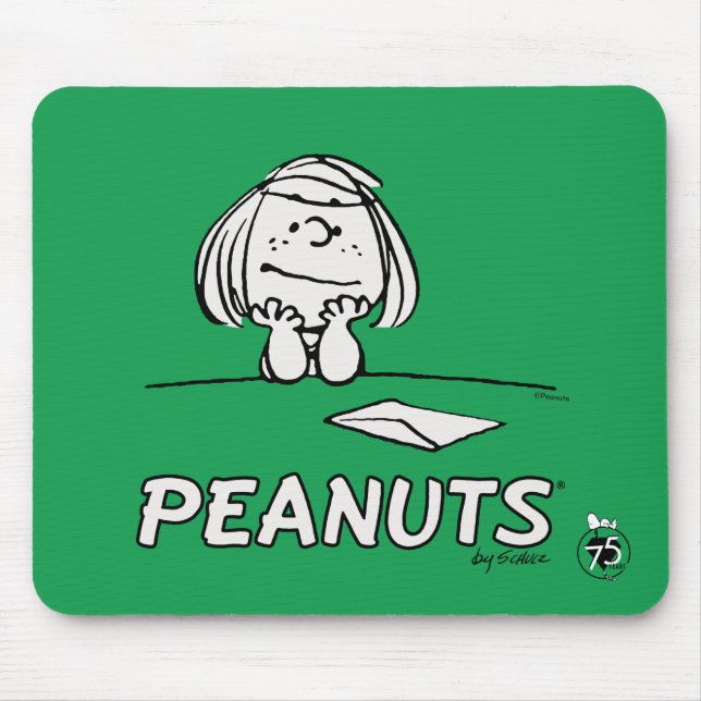Erdnüsse | Peppermint Patty Gedanken Mousepad (Vorne)