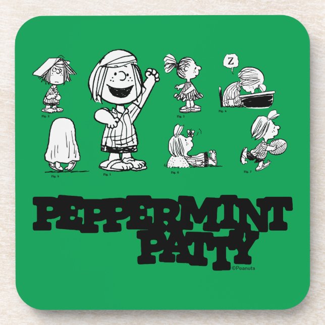 Erdnüsse | Peppermint Patty Getränkeuntersetzer (Vorderseite)