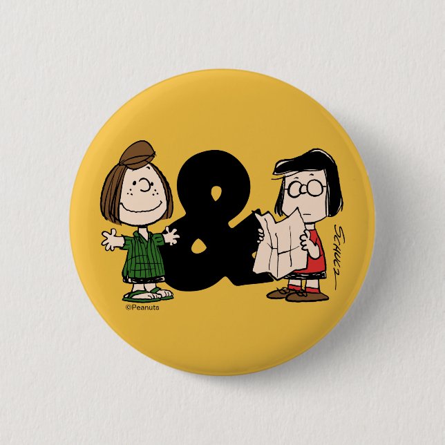 Erdnüsse | Peppermint Patty & Marcie Button (Vorderseite)