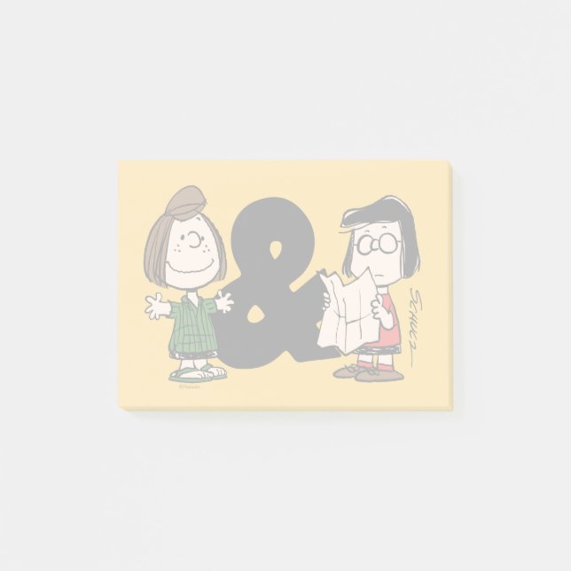 Erdnüsse | Peppermint Patty & Marcie Post-it Klebezettel (Vorderseite)