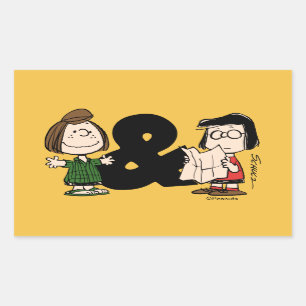 Erdnüsse Peppermint Patty & Marcie Rechteckiger Aufkleber