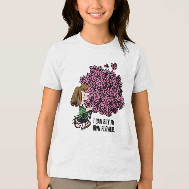Erdnüsse | Peppermint Patty Pink Bouquet Tri-Blend Shirt (Vorderseite)