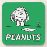 Erdnüsse | Peppermint Patty Thoughts Getränkeuntersetzer<br><div class="desc">Karo dieses lustige Design von Peanuts mit Peppermint Patty.</div>