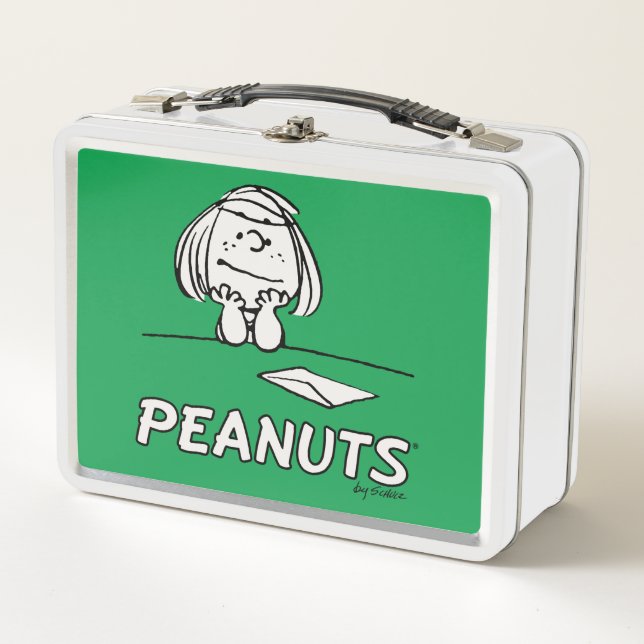 Erdnüsse | Peppermint Patty Thoughts Metall Brotdose (Vorderseite)
