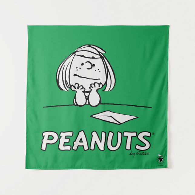 Erdnüsse | Peppermint Patty Thoughts Wandteppich (Vorderseite)