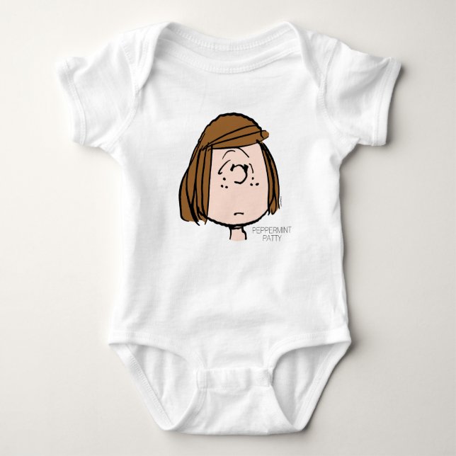 Erdnüsse | Peppermint Patty Verwirrtes Gesicht Baby Strampler (Vorderseite)