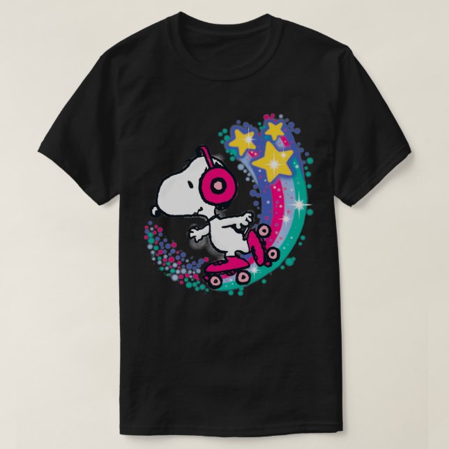 Erdnüsse Roller Skaten Powered Rainbow T-Shirt (Design vorne)