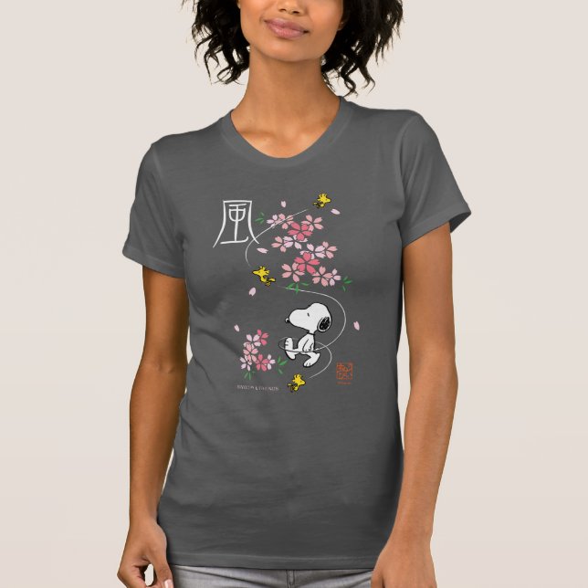 Erdnüsse | Rosa Frühlingsblüten aus Snoopy und Hol T-Shirt (Vorderseite)
