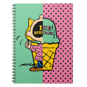 Erdnüsse   Sally Ice Cream Half & Halb Notizblock