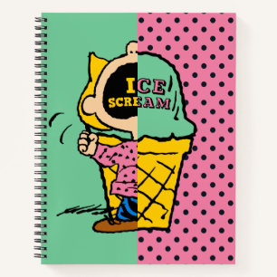 Erdnüsse   Sally Ice Cream Half & Halb Notizbuch