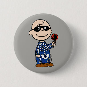 Erdnüsse   Skeleton Charlie Brown Button