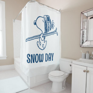 Erdnüsse Skitour Snoopy Duschvorhang