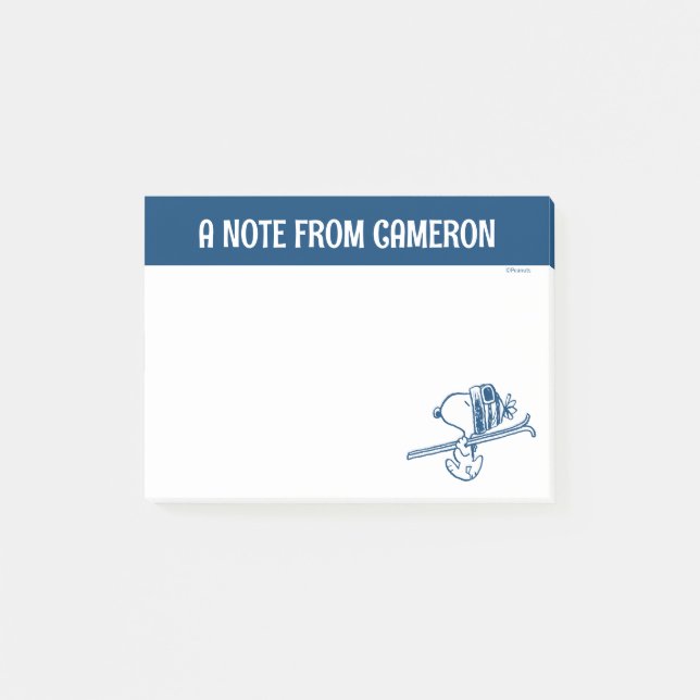 Erdnüsse | Skitour Snoopy Post-it Klebezettel (Vorderseite)