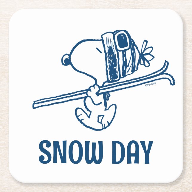 Erdnüsse | Skitour Snoopy Rechteckiger Pappuntersetzer (Vorderseite)