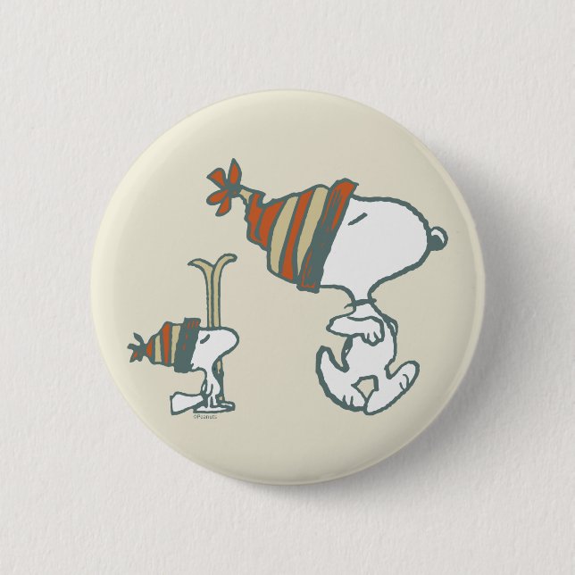 Erdnüsse | Skitour Snoopy & Woodstock Button (Vorderseite)
