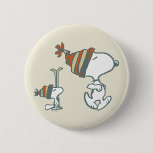 Erdnüsse Skitour Snoopy & Woodstock Button