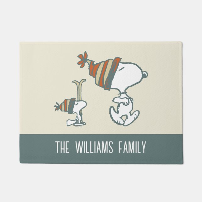 Erdnüsse | Skitour Snoopy & Woodstock Fußmatte (Vorderseite)