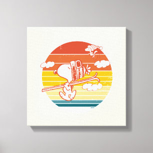 Erdnüsse   Skitour Snoopy & Woodstock Leinwanddruck