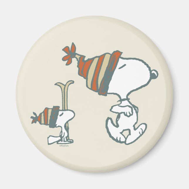 Erdnüsse | Skitour Snoopy & Woodstock Magnet (Vorne)
