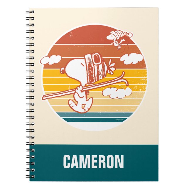 Erdnüsse | Skitour Snoopy & Woodstock Notizblock (Vorderseite)