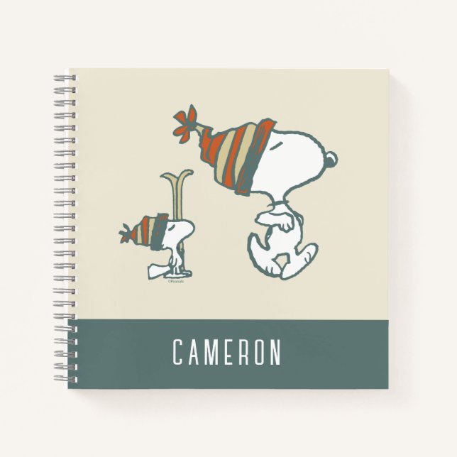 Erdnüsse | Skitour Snoopy & Woodstock Notizbuch (Vorderseite)