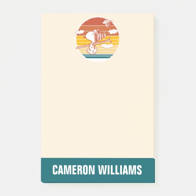 Erdnüsse | Skitour Snoopy & Woodstock Post-it Klebezettel (Vorderseite)