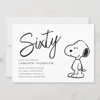Erdnüsse Snoopy - 60. Geburtstag Einladung
