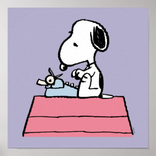 Erdnüsse Snoopy an der Schreibmaschine Poster