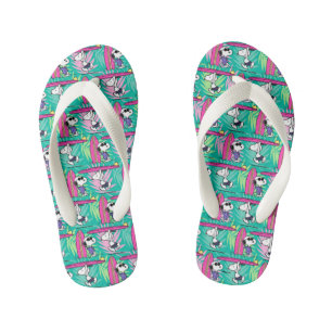 Erdnüsse   Snoopy Aquamarin Surfmuster Kinderbadesandalen