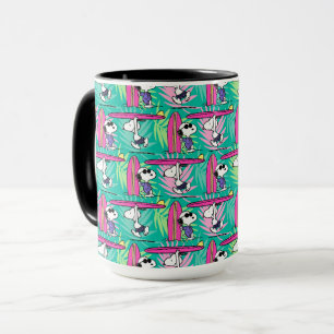 Erdnüsse   Snoopy Aquamarin Surfmuster Tasse