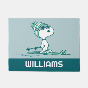 Erdnüsse Snoopy auf Skis Fußmatte