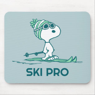 Erdnüsse   Snoopy auf Skis Mousepad